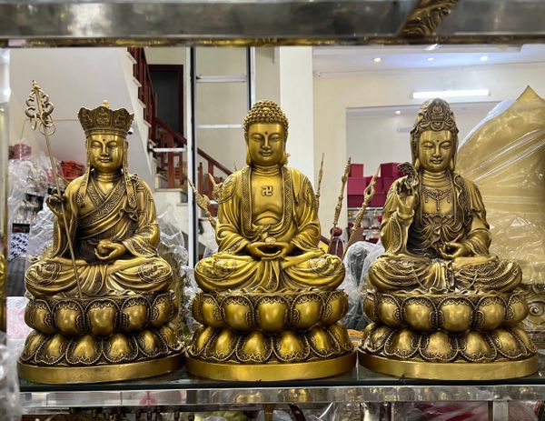 Ta Bà Tam Thánh bằng đồng cao 50cm