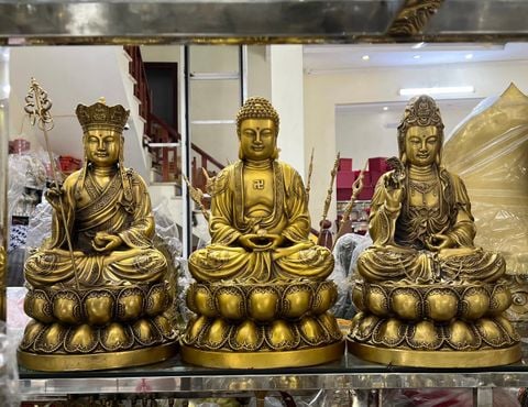 Ta Bà Tam Thánh bằng đồng cao 50cm