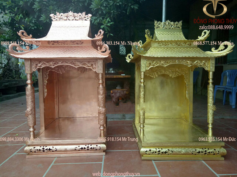 Bàn thờ thần tài bằng đồng