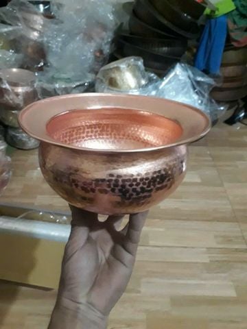 Bát điếu bằng đồng đỏ gò thủ công