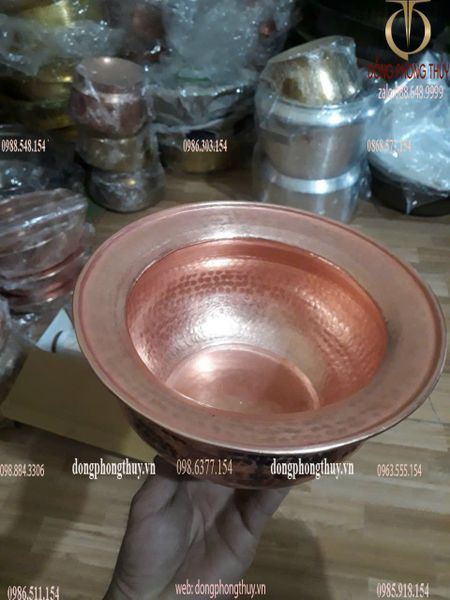 Bát điếu bằng đồng đỏ gò thủ công