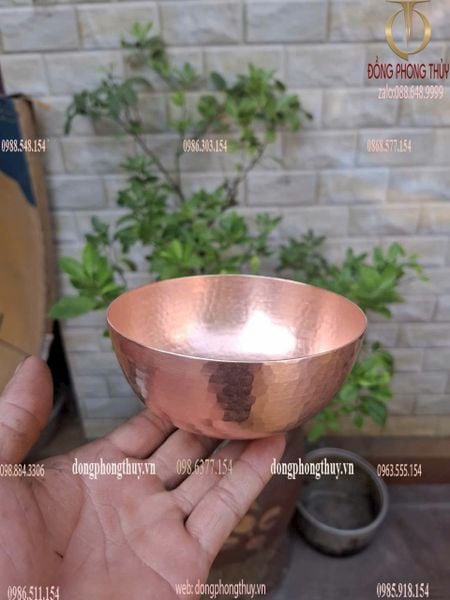 Bát đồng đỏ gò thủ công