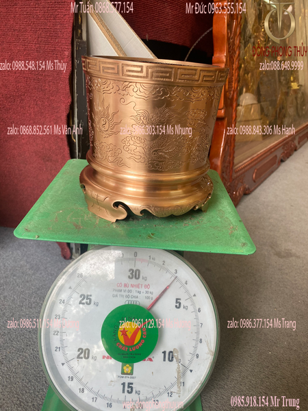 Bát hương 16cm đồng đỏ nặng 3,3kg