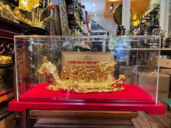 Bát tiên quá hải bằng đồng dát vàng 24k