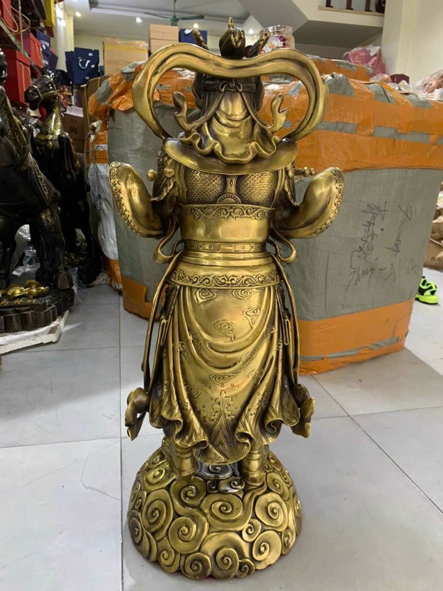 Tượng hộ pháp bằng đồng cao 70cm ngang 30 nặng 14kg
