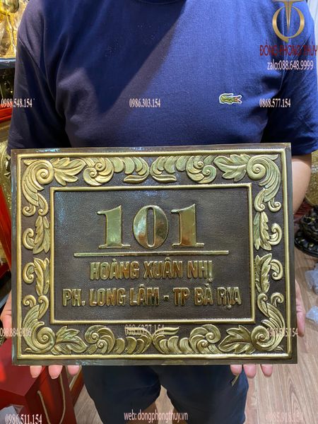Biển số nhà bằng đồng theo yêu cầu
