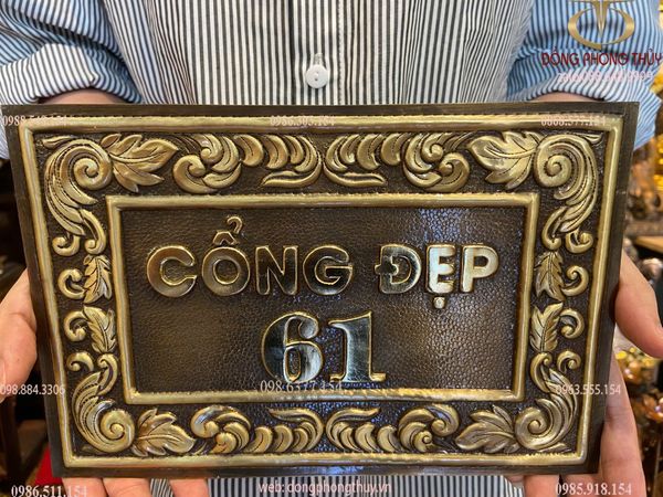 Biển số nhà bằng đồng 15,5x23,5cm