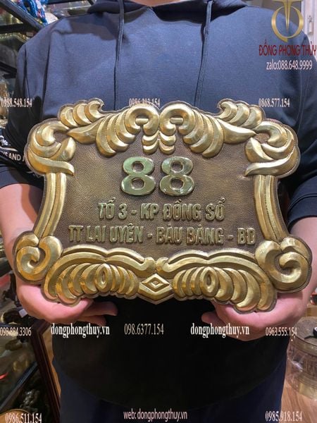 Biển số nhà bằng đồng Ngang 36 cao 26