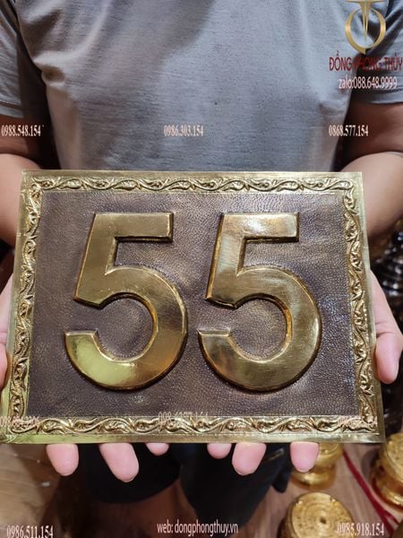 Biển số nhà bằng đồng 24x18cm