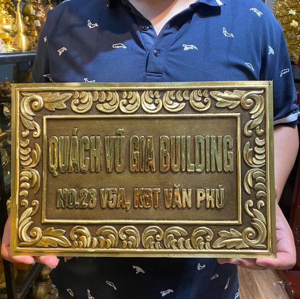 Biển số nhà bằng đồng 25x38 cm