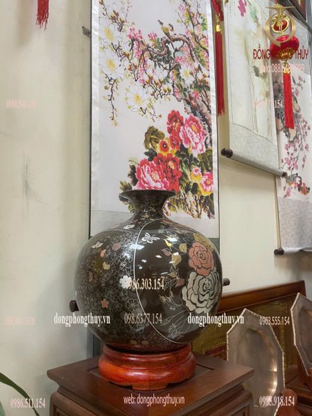 Bình hút lộc khảm hoa và hươu