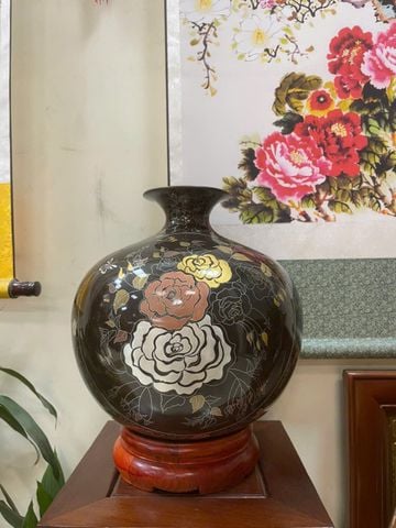 Bình hút lộc khảm hoa và hươu