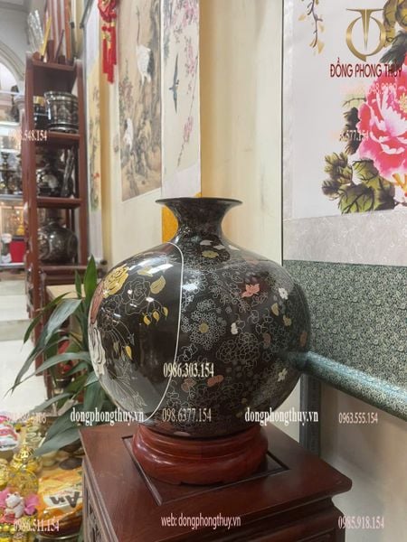 Bình hút lộc khảm hoa và hươu