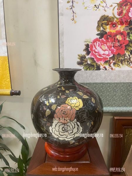 Bình hút lộc khảm hoa và hươu