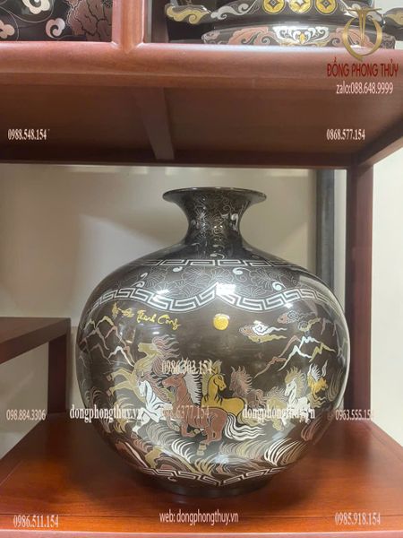 Bình hút lộc khảm cảnh thuận buồm xuôi gió-mã đáo thành công