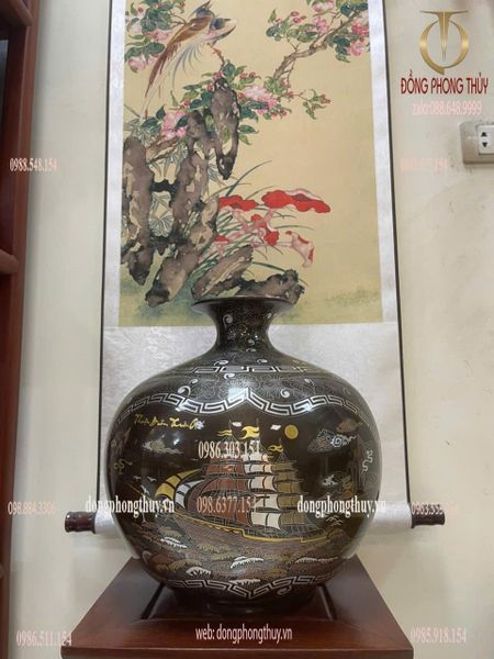 Bình hút lộc khảm cảnh thuận buồm xuôi gió-mã đáo thành công