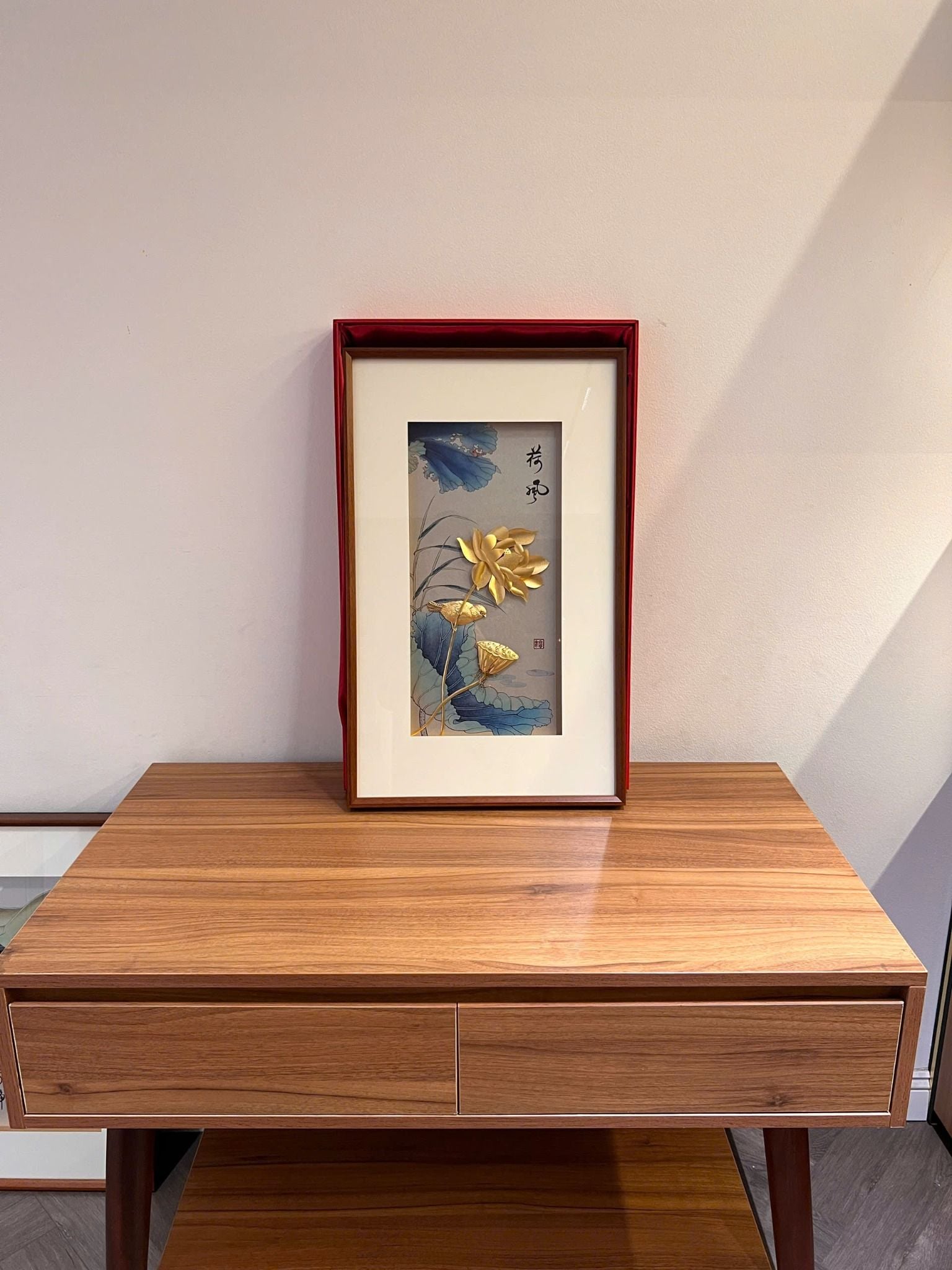 Bộ 3 tranh Tước Lạc Liên Hoa 40x65cm