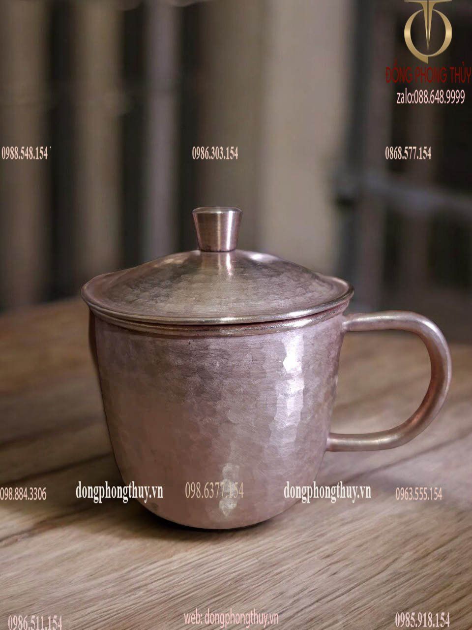 Bộ ấm chén bằng đồng đỏ