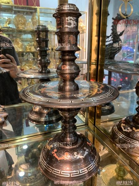 Bộ ngũ sự khảm ngũ sắc 62cm nặng 46kg rồng nổi