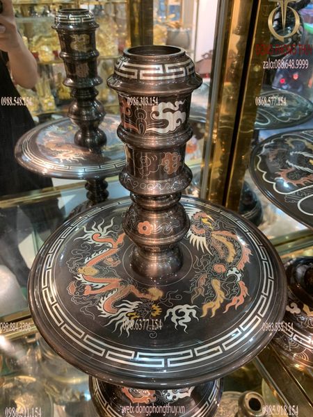 Bộ ngũ sự khảm ngũ sắc 62cm nặng 46kg rồng nổi