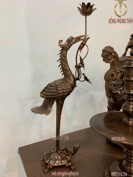 Giá bộ đỉnh đồng đỏ ngũ sự 62cm 46kg CNC