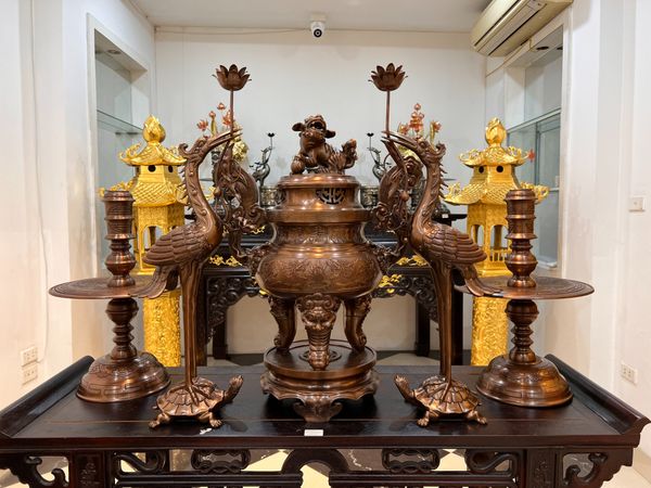 Bộ ngũ sự đỉnh đồng đỏ 46kg CNC