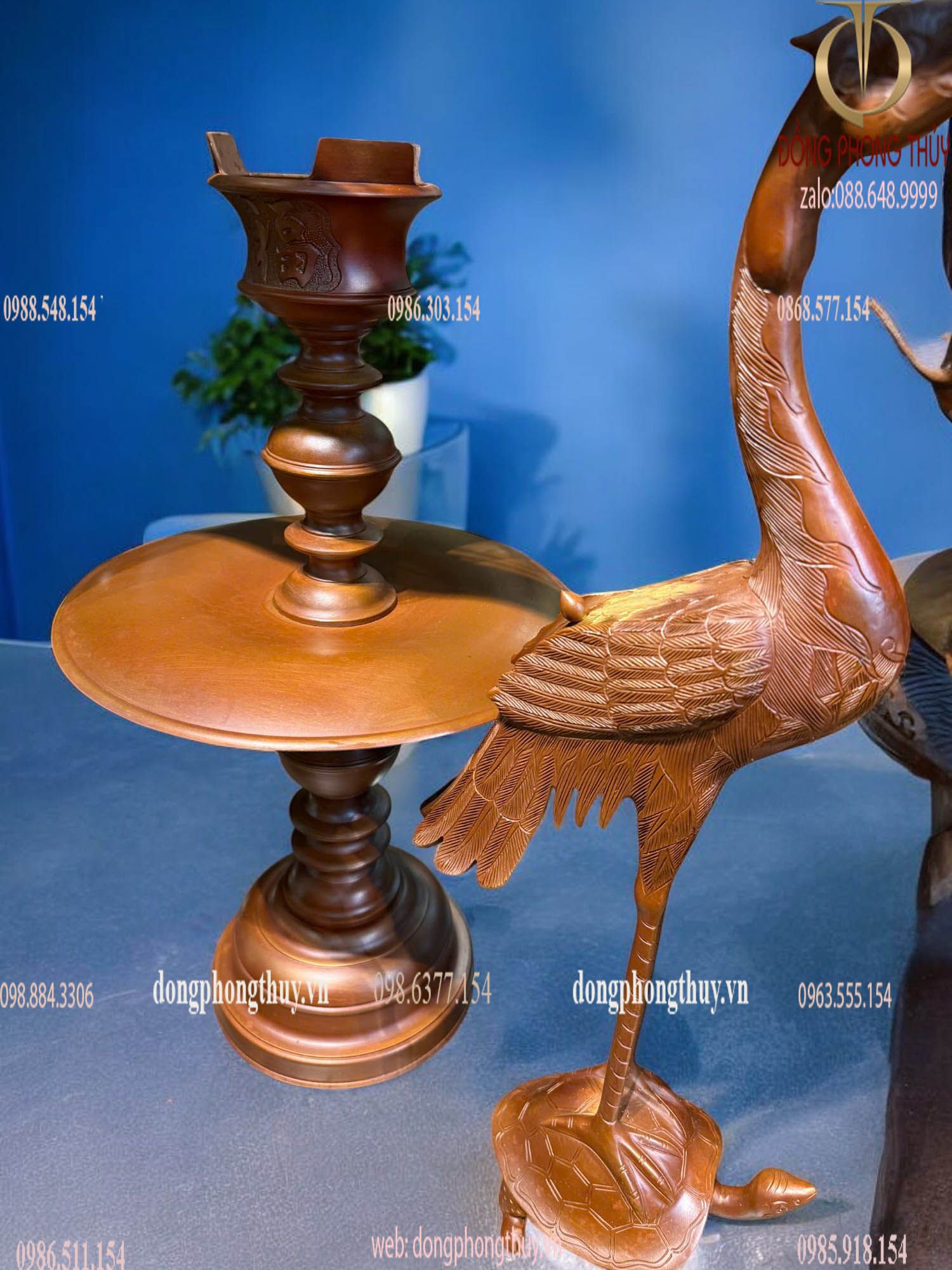 Bộ đỉnh đồng mẫu cổ tai ngang long vân 70cm nặng 46kg