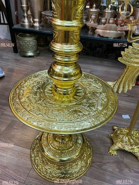 Bộ đỉnh đồng 75cm nặng 42kg dát vàng nano