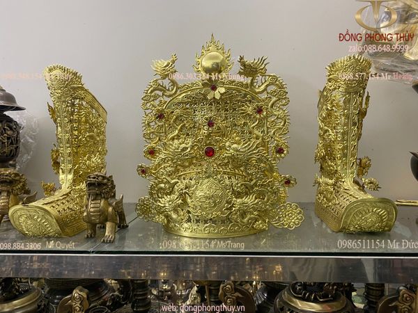 Bộ mũ quan dài đồng thờ cúng đền điện