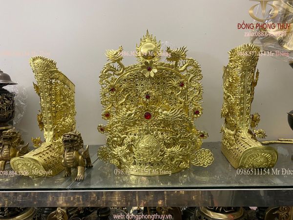 Bộ mũ quan dài đồng thờ cúng đền điện