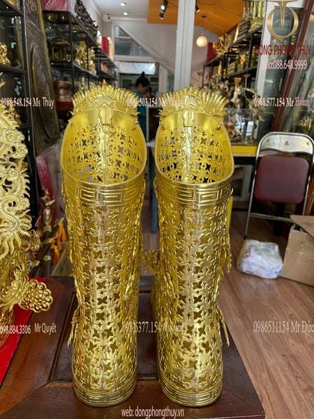 Bộ mũ quan dài đồng thờ cúng đền điện