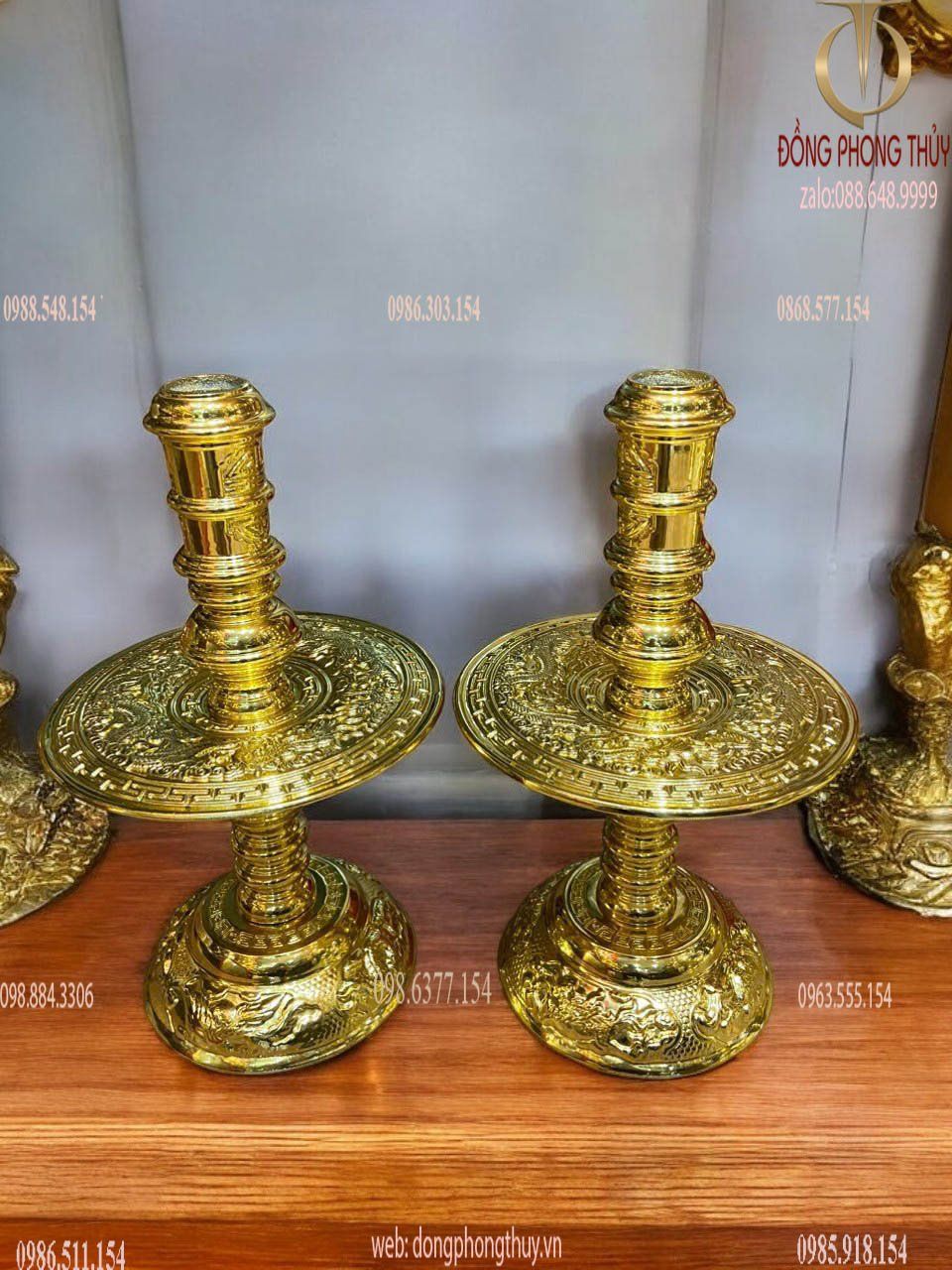 Bộ ngũ sự 65cm dát vàng
