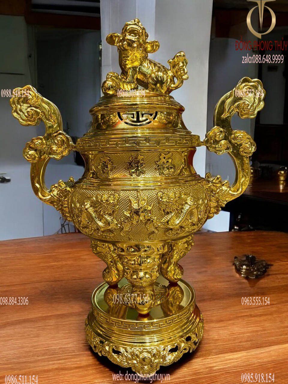 Bộ ngũ sự 65cm dát vàng
