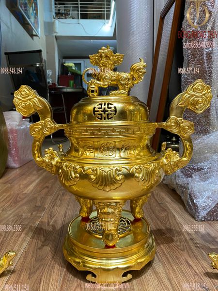 Bộ ngũ sự sòi 50cm dát vàng nano