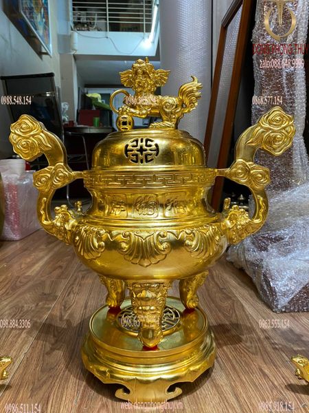 Bộ ngũ sự sòi 50cm dát vàng nano