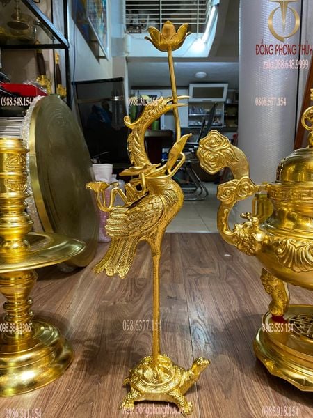 Bộ ngũ sự sòi 50cm dát vàng nano