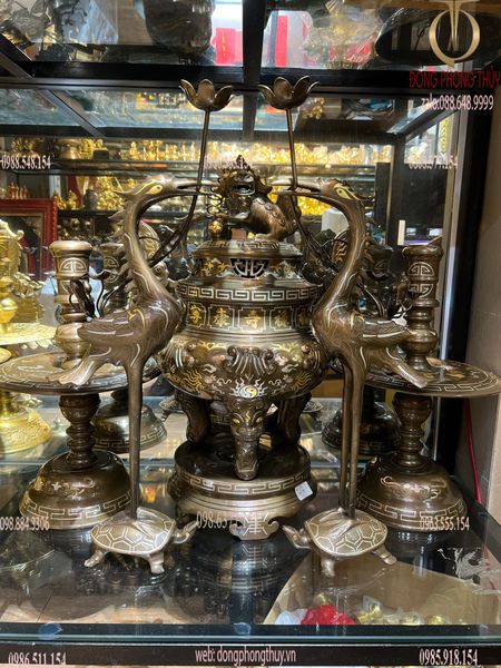 Bộ ngũ sự 60cm khảm tam khí