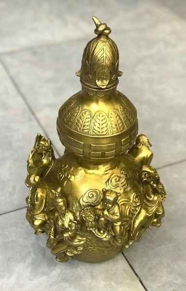 Hồ lô phong thủy bát tiên bằng đồng cao 36 nặng 3,4kg