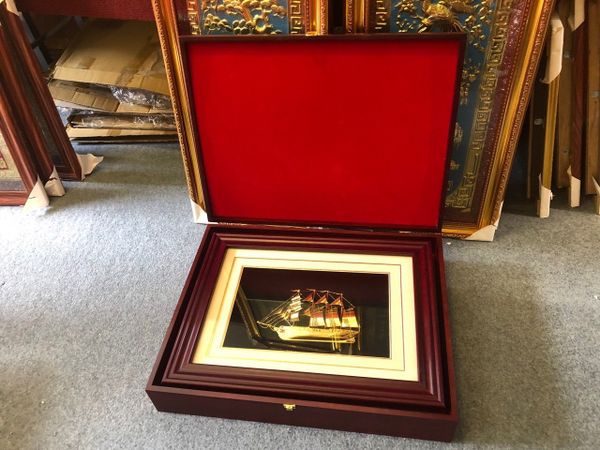 Tranh thuyền buồm mạ vàng 24k 40*60cm