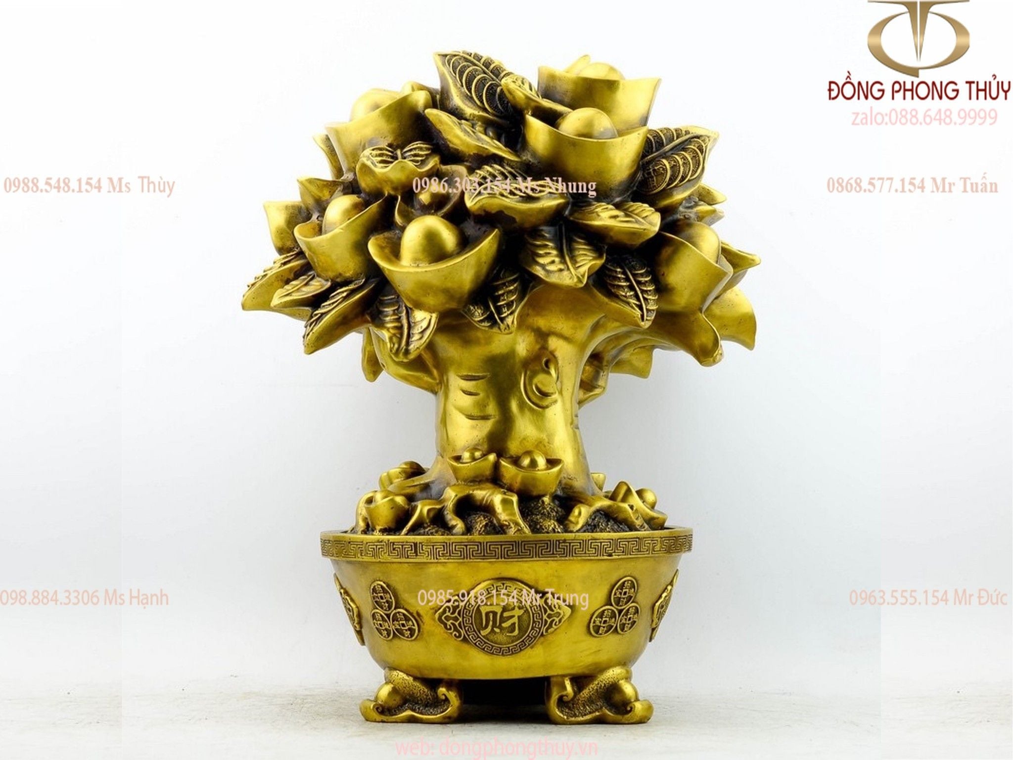 36cm* 19cm nặng 7kg Cây tiền tài lộc to bằng đồng