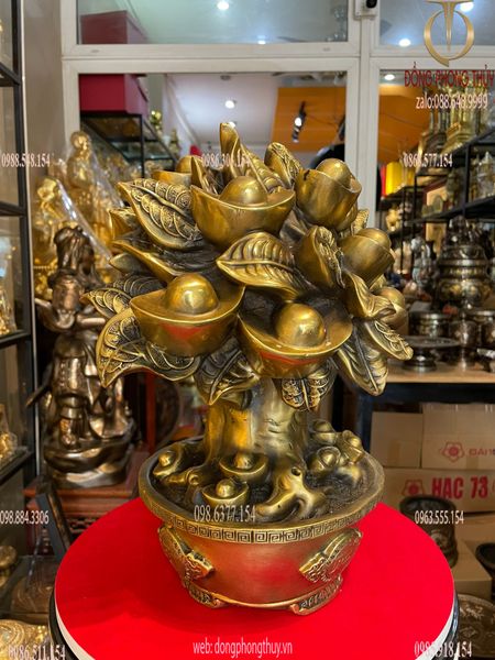 Cây phát tài phát lộc bằng đồng Cao 36 ngang 20 nặng 8,5kg