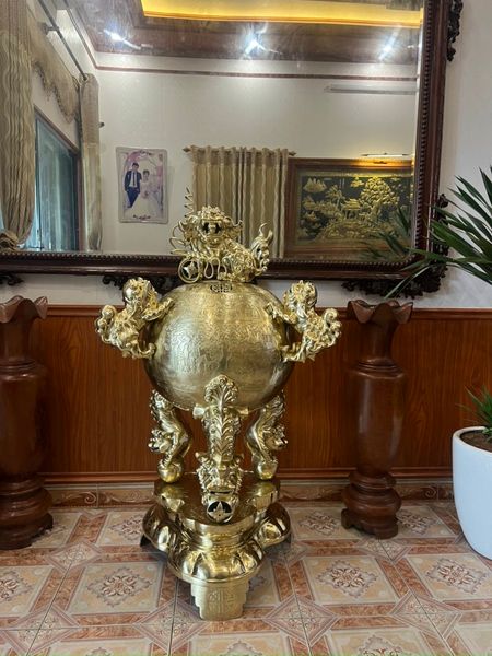 Đỉnh đồng thất lân vờn cầu 1m35 đồng cát tút nặng 200kg