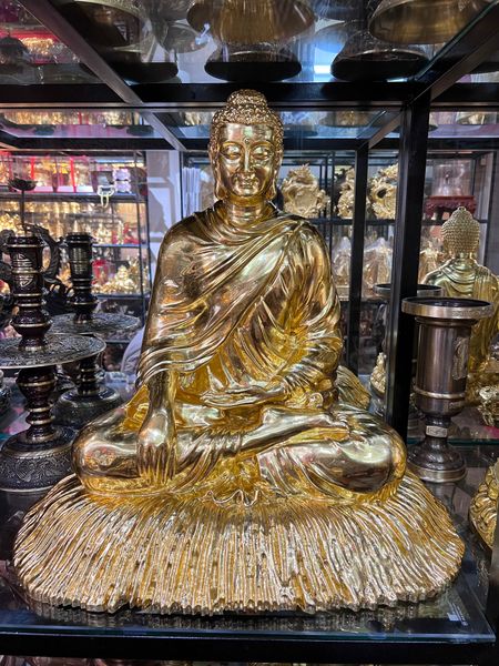 Tượng phật Thích Ca bằng đồng dát vàng 24k cao 60  nặng 27,5kg