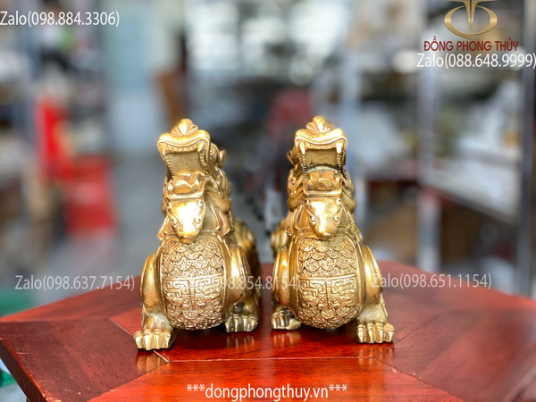 Tỳ hưu phong thủy bằng đồng vẩy tiền 12,5cm