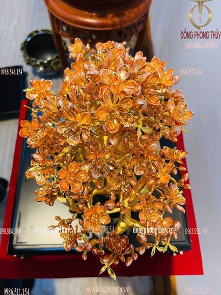 Cây đào bằng đồng mạ vàng 24k