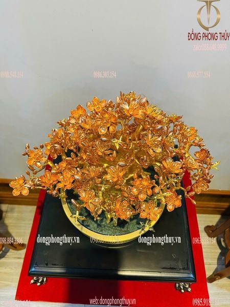 Cây đào bằng đồng mạ vàng 24k