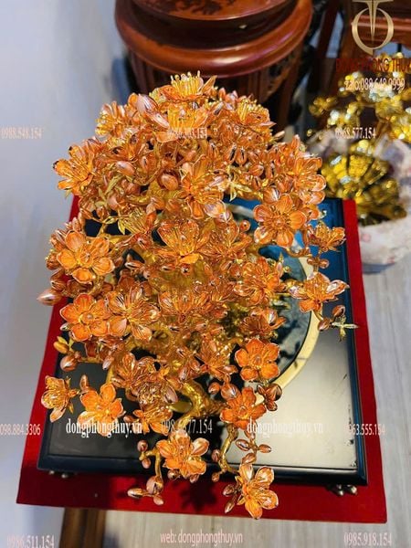 Cây đào bằng đồng mạ vàng 24k