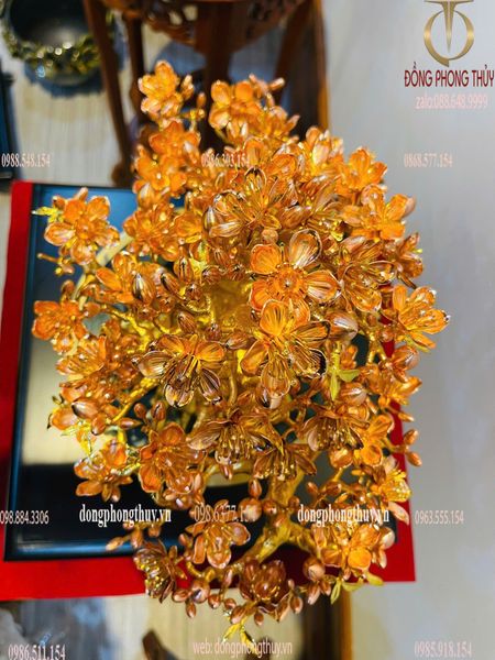 Cây đào bằng đồng mạ vàng 24k