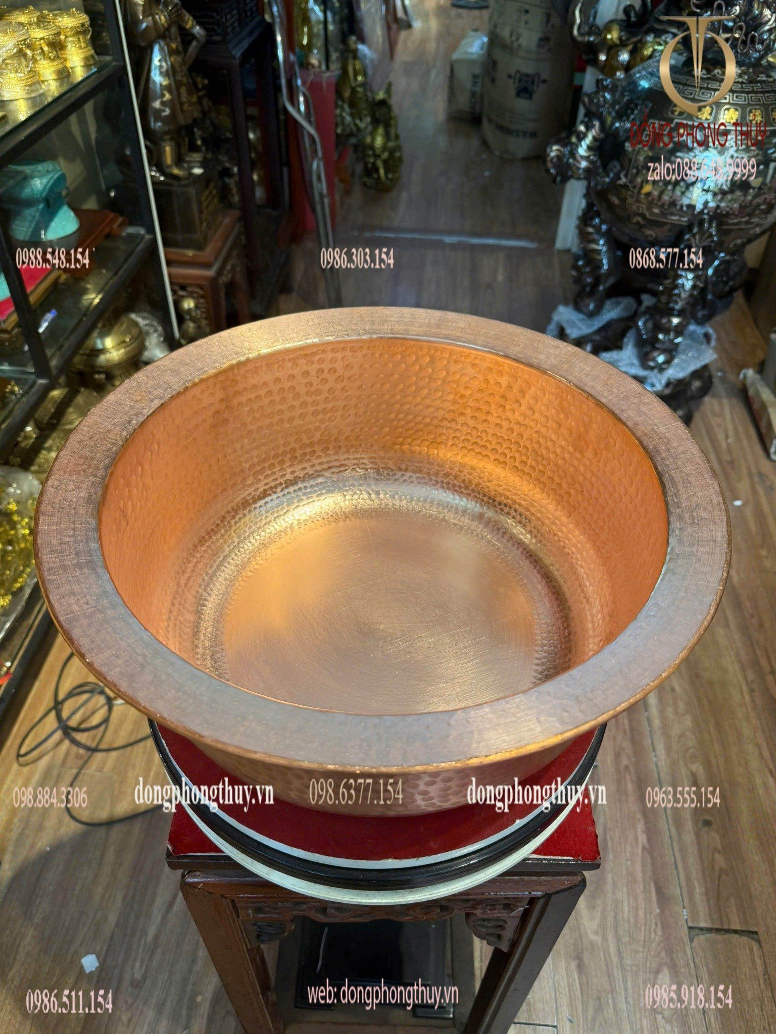 Chậu đồng đỏ 40cm cao 16 nặng 2,4kg