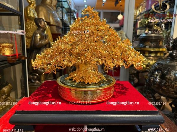 Cây mai bằng đồng mạ vàng 24k